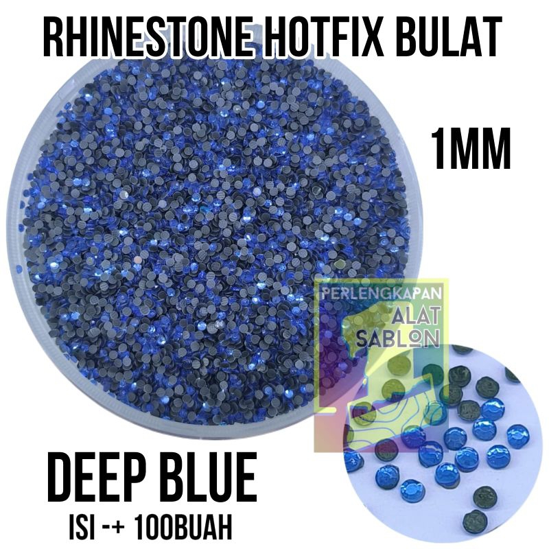RHINESTONE ROUND 1MM HOTFIX DEEP BLUE STICK