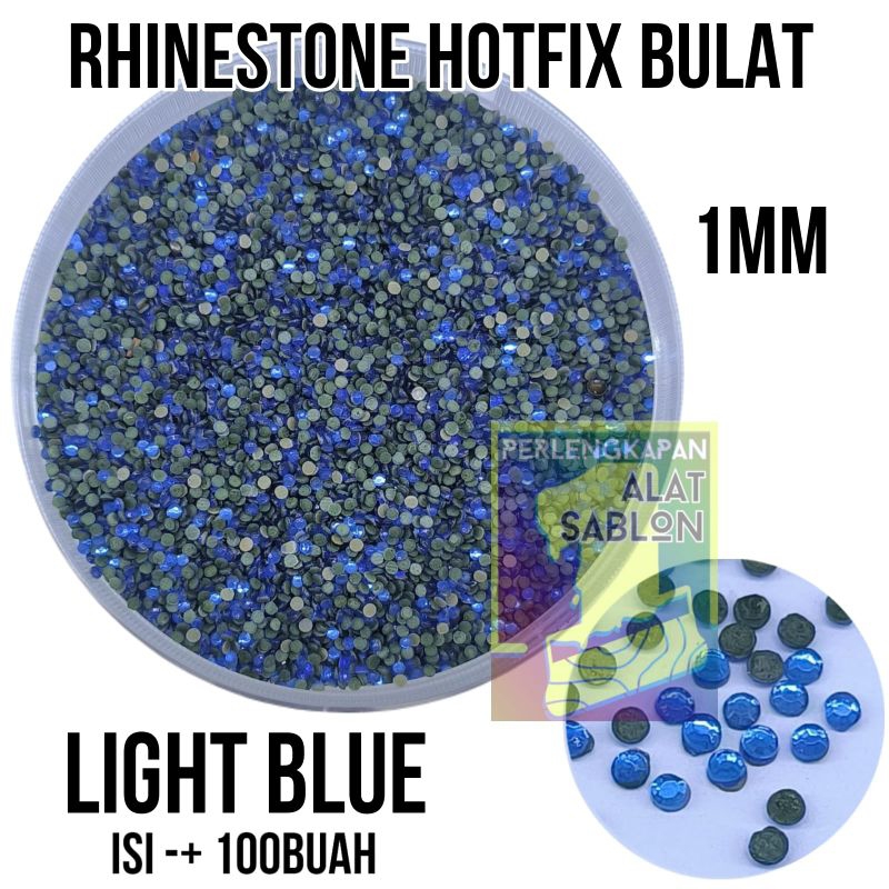 RHINESTONE ROUND 1MM HOTFIX LIGHT BLUE STICK