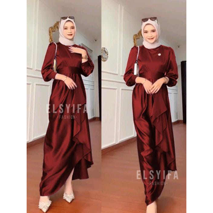 - Jui YEZZI DRESS FULL SATIN VELVET PREMIUM MAXY//GAMIS ผู้หญิง BRIDESMAID SILK PLAIN