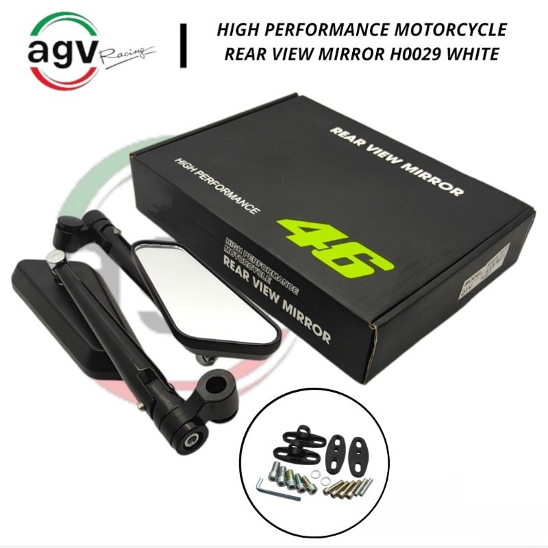 Rizoma Racing - กระจกวงจรซีรีส์ Rizoma-maboy Black พร้อมกระจกสีขาว Universal สําหรับรถจักรยานยนต์ทุก