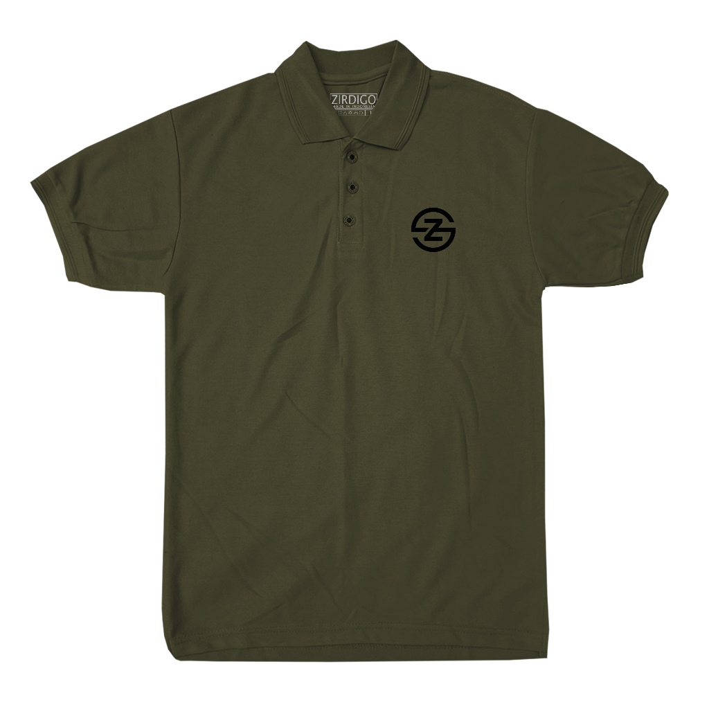 เสื้อโปโลผู้ชาย Zirdigo คอปก PLK02 คุณภาพสกรีนสีดํา