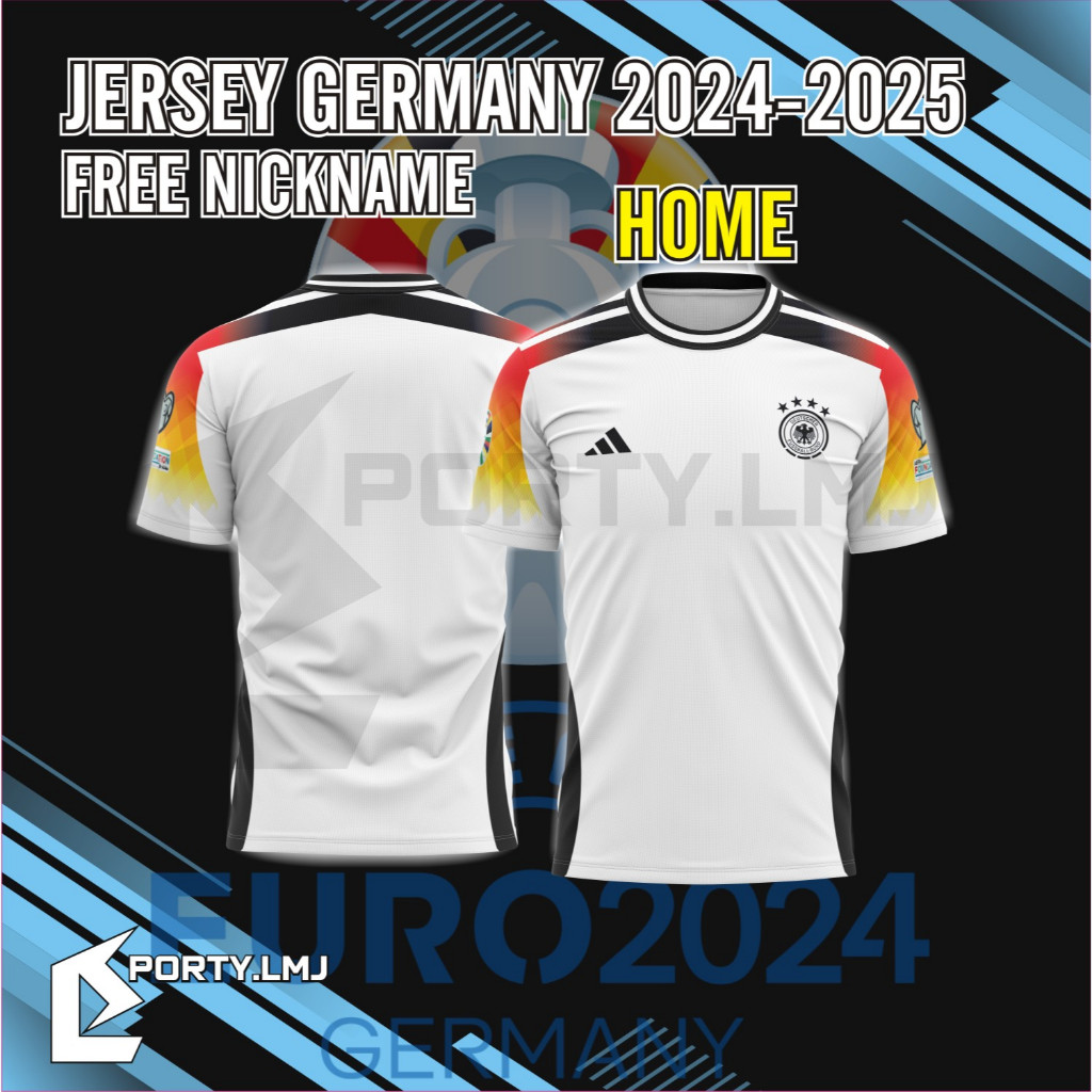 เสื้อกีฬาแขนสั้น ลายทีมชาติฟุตบอล GERMANY HOME EURO League 2024-2025