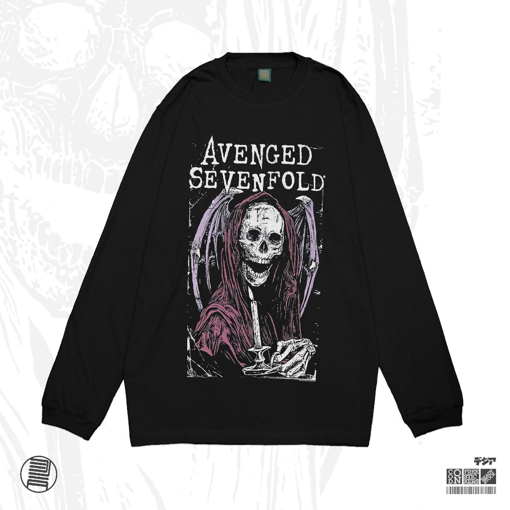 แขนยาว Kaos Avenged Sevenfold A7X Skull Music Band World Tour อินโดนีเซีย 2024 เสื้อยืด DJA ผ้า