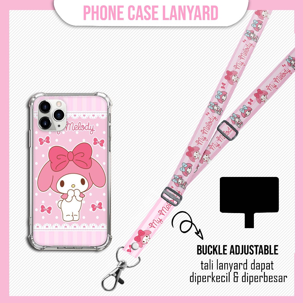 GANTUNGAN [SOFTCASE SET] My Melody Cute Case Lanyard Strap Mobile Phone Hanger a15 a16 a54 a74 a76 a