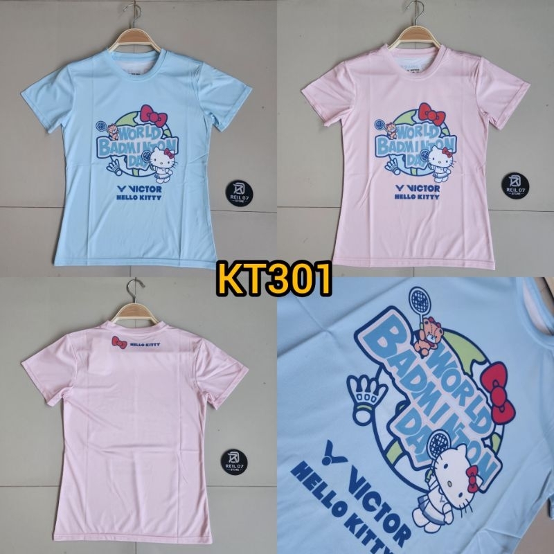 KT301 VICTOR HELLO KITTY เสื้อยืด BADMINTON GIRLS EDITION LADIES BADMINTON CLOTHES เสื้อกีฬาผู้หญิง