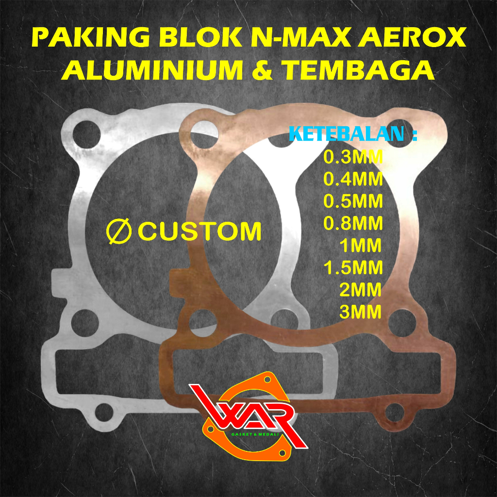 N-MAX ทองแดงอลูมิเนียม BLOCK ปะเก็นสําหรับ N MAX LEXI AEROX WR155 R15 / Yamaha NVX155 / NMAX / R15 /