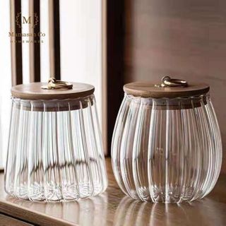 Aretha Toples Canister Jar with Wooden Lid Toples canister tutup kayu