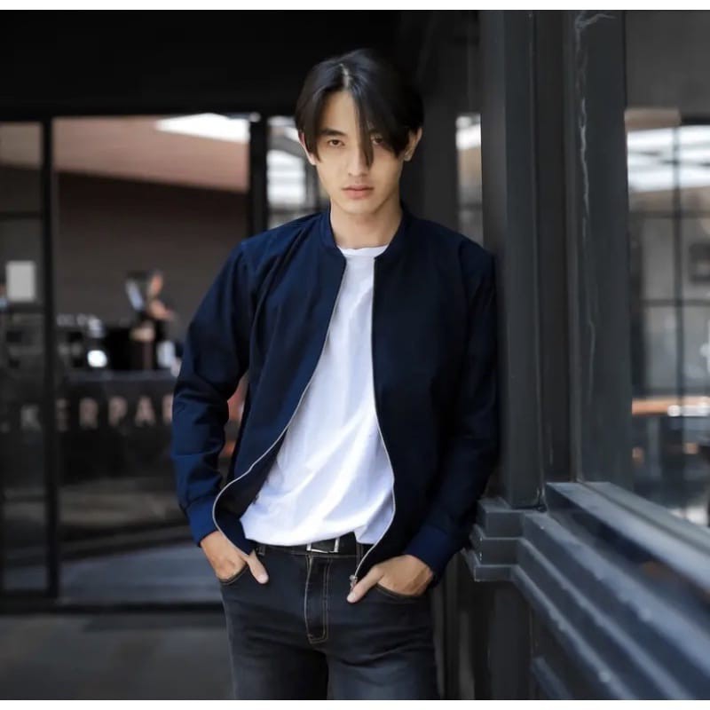 จัดส่งฟรี PREMIUM CANVAS BOMBER JACKET - MENS BOMBER JACKET - MENS CANVAS BOMBER