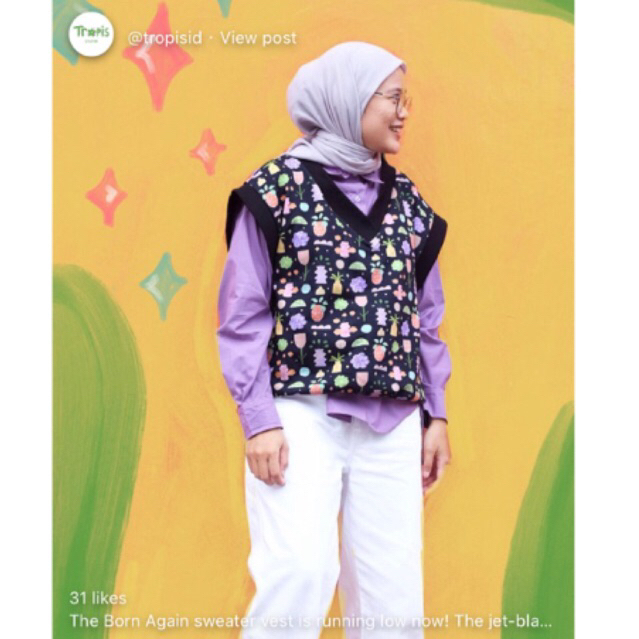 TROPICAL - BORN AGAIN SWETER VEST