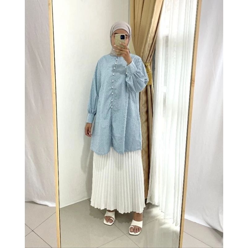 กระโปรงพลีท Ayu / กระโปรงพลีทพรีเมียม / กระโปรงพลีทยาว / ลําลองทางการ - รูปที่ 3