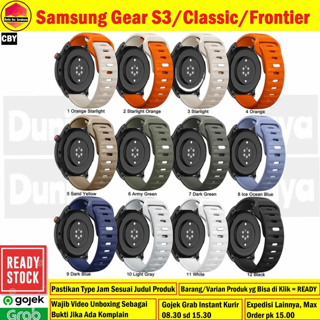 สายนาฬิกาข้อมือยาง 22 มม. สําหรับ Samsung Galaxy Gear S3 S3 Classic S3 Frontier