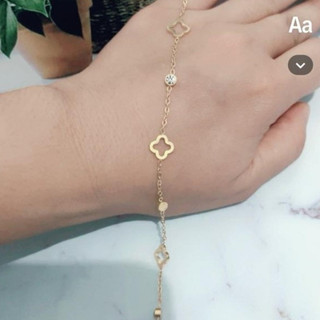 Gelang Klover Wanita Titanium Stefani Model Bolong Korean Style