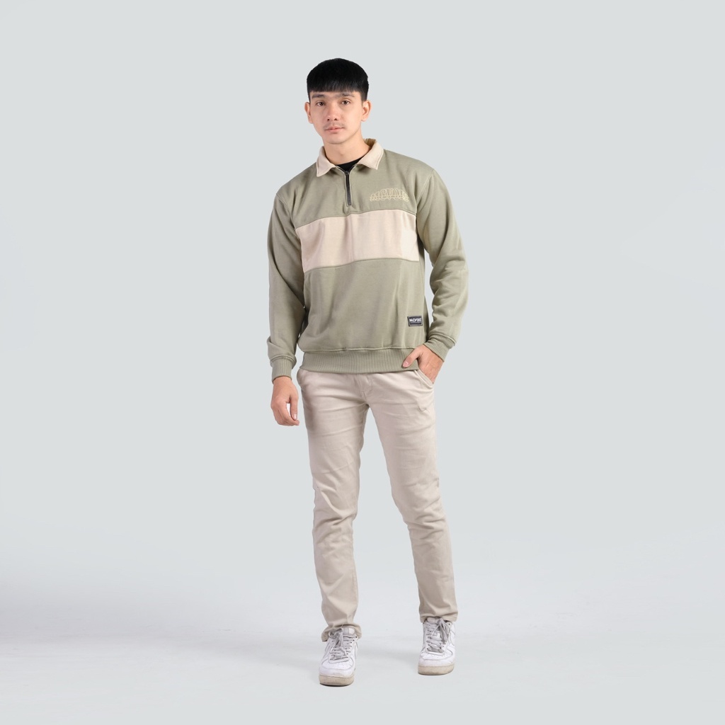 เสื้อกันหนาวคอปกรักบี้ Halfziff วัสดุผ้าฟลีซพรีเมี่ยม 280 Gsm