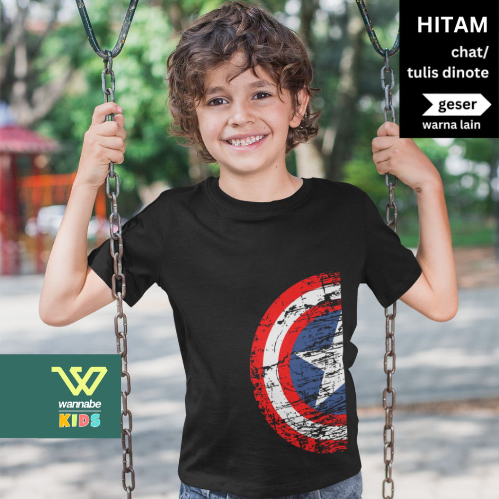 SUP3RHER0 C4PTA1N 4M3RICA เสื้อยืดเด็ก | ชุดเด็ก | ไม่จํากัดเพศ เสื้อยืดพรีเมี่ยมสําหรับเด็กอายุ 2-1