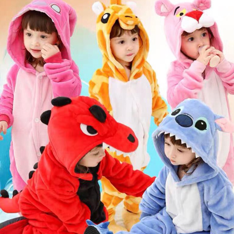 ราคาพิเศษ ONESIE STITCH CLOTHES COW GIRAFFE PANDA CHILDRENS COSPLAY COSTUME PAJAMAS