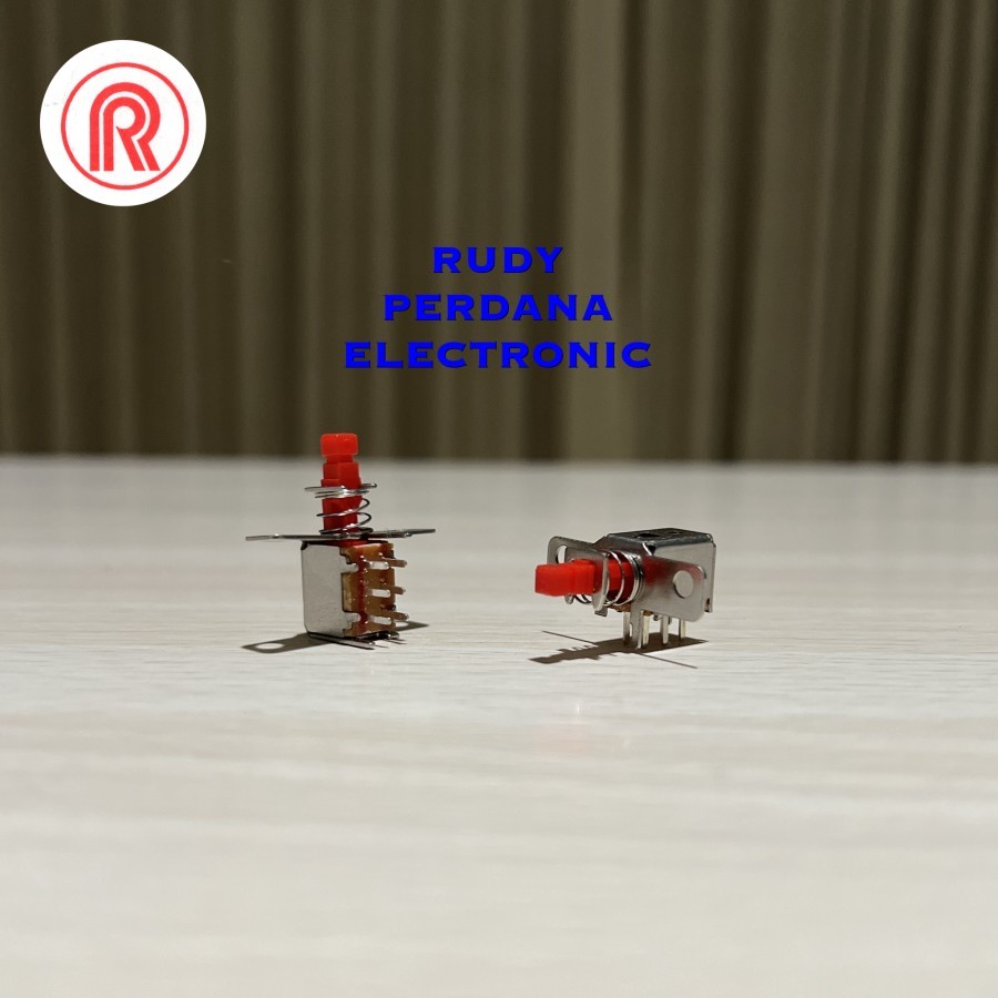 Merah Dpdt SWITCH PUSH BUTTON ON OFF SWITCH 2x3 2 x 3 6 PIN 6P RED RED