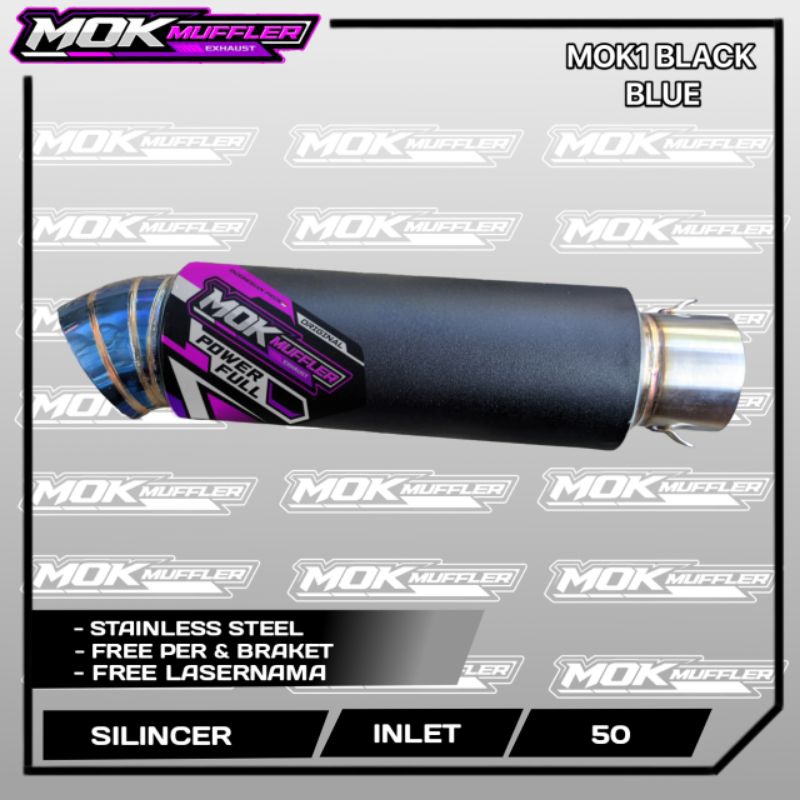 Silincer Exhaust Racing Yamaha MX King MX Old MX New Type MOK1 Black Blue Inlet 50
