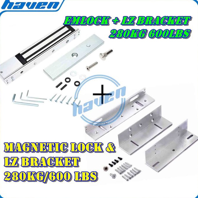 รุ่นใหม่ EM LOCK BRACKET LZ 28KG 6LBS ล็อคประตูแม่เหล็ก 28KG 6LBS