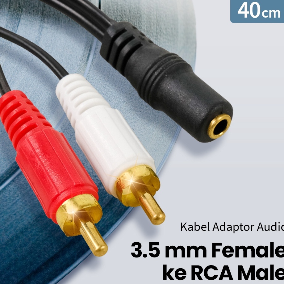 Hitam Pvz Audio ADAPTER Cable 35 มม.หญิง RCA MALE HIFI 4 ซม.aux Audio Cable 2 in 1 แจ ็ ค 35 มม.ถึง RCA สีดํา