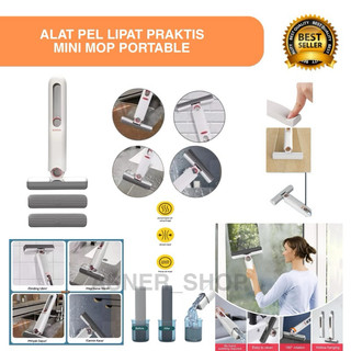 MINI MOP Alat Pel Kaca Keramik Minimop Lap Meja Spon Busa Jendela Portable Lipat