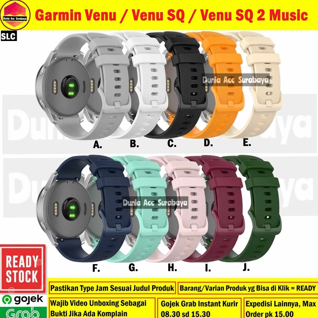 Garmin Venu Strap Venu SQ/Venu SQ 2 Music/Venu 2 Plus 43mm/20mm สายซิลิโคน - SLC