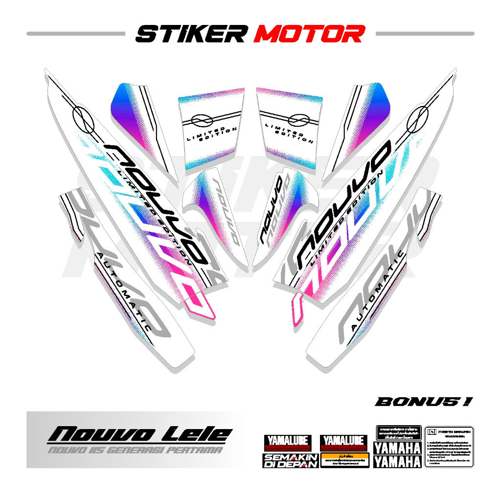 NS07 STRIPING สติกเกอร์สติกเกอร์ LIS YAMAHA NOUVO LELE ใหม่ NUOVO SPORTY FIRST RELEASE SIMPLE MOTIFATION ตัวแปร ORIGINAL RACING GRAPHIC AUTOMATIC LIMITED EDITION