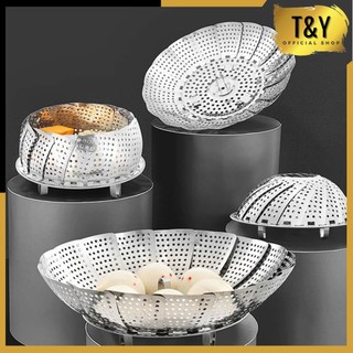 T&Y Alas Tatakan Kukusan Serbaguna Bisa Dilipat Tatakan Kukusan Bentuk Bunga Fleksibel Steamer Stainless Multifunctional Retractable Pengukus Makanan Model Bunga
