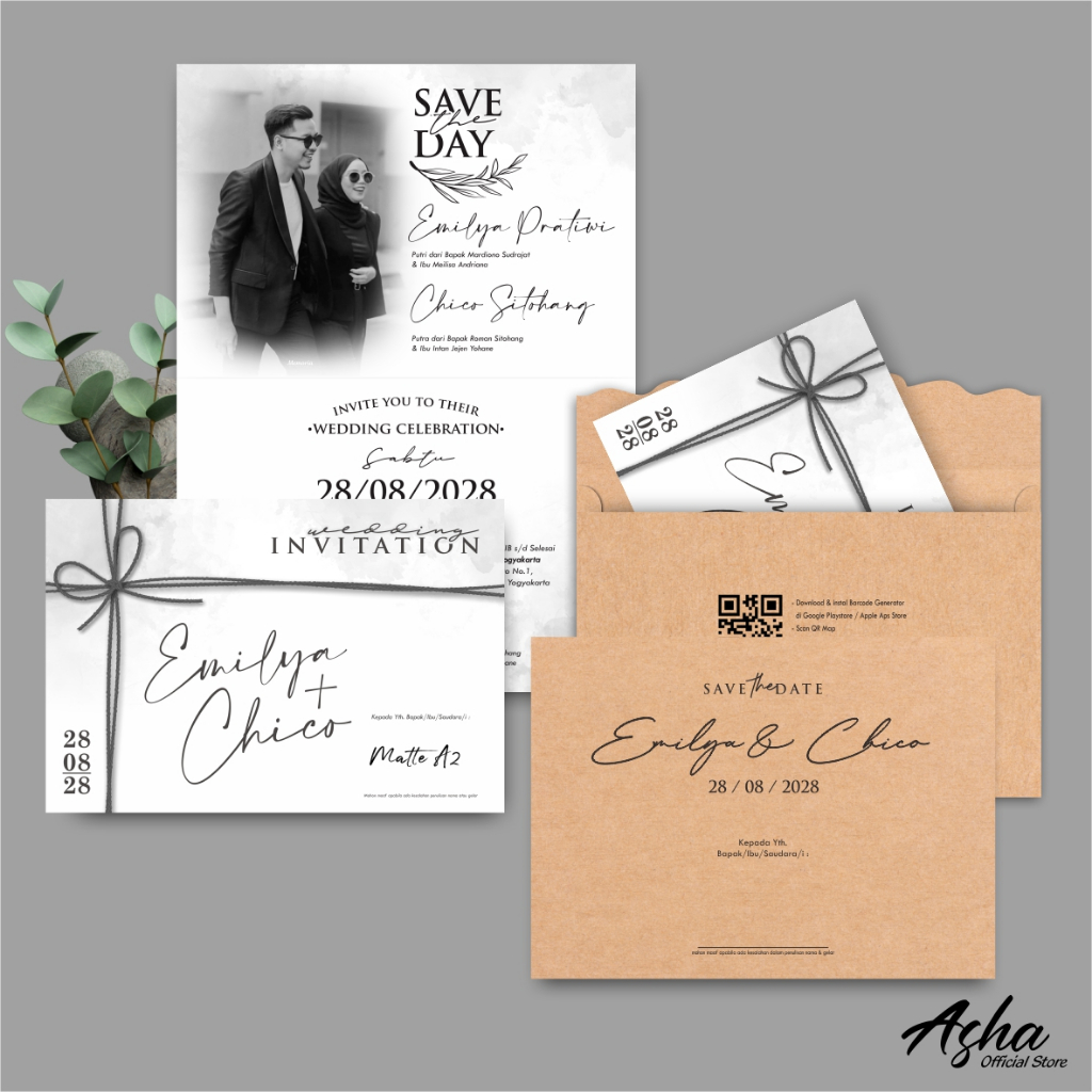 AESTHETIC ENVELOPE WEDDING INVITATION - WEDDING INVITATION FREE MATTE DOFF ENVELOPE