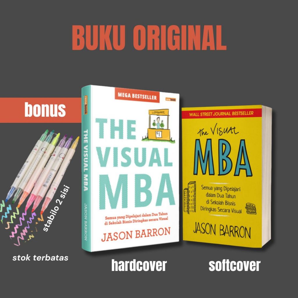 หนังสือ The Visual MBA โดย Jason Baron Softcover ปกแข็ง