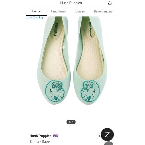 Hijau Hush Puppies Emilia Super Flat Shoes mint สีเขียว ไซส ์ 38