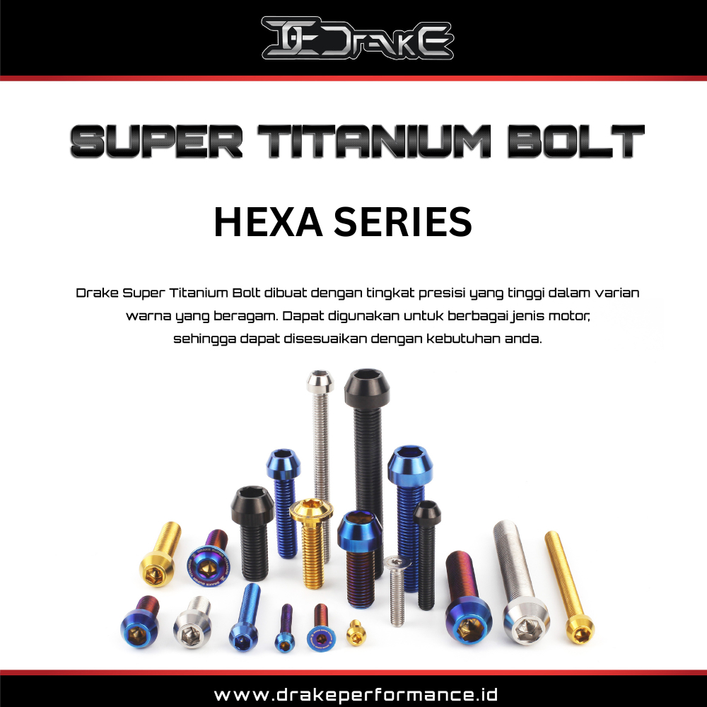 Drake Bolt L Titanium M8 Hexa Series เกรด 5 ต ้ นฉบับ