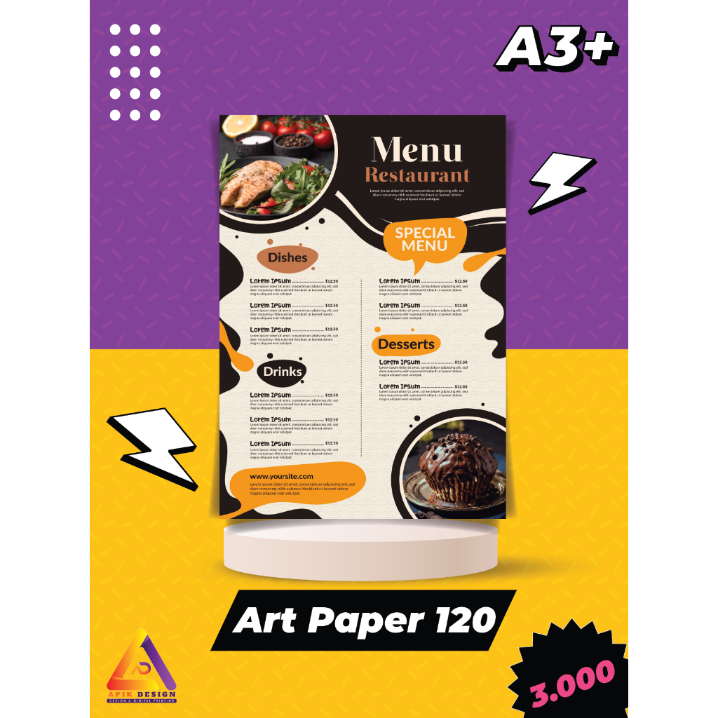 พิมพ์วัสดุกระดาษศิลปะ 120 ~ 150แกรม | พิมพ์ A3+ AP 120/150gsm