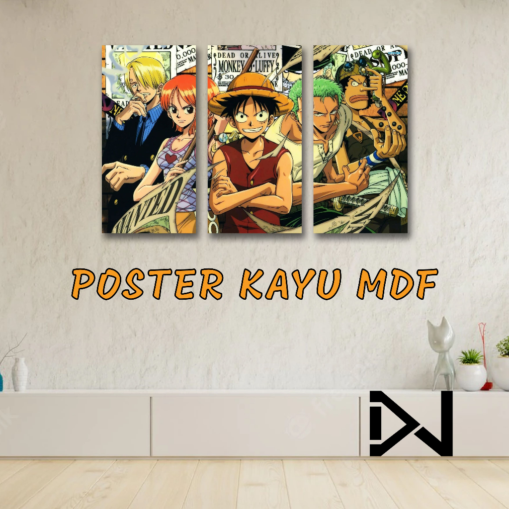 Kayu One PIECE โปสเตอร ์ ไม ้ ( 3 ชิ ้ น ) WALL DECOR MDF 6mm