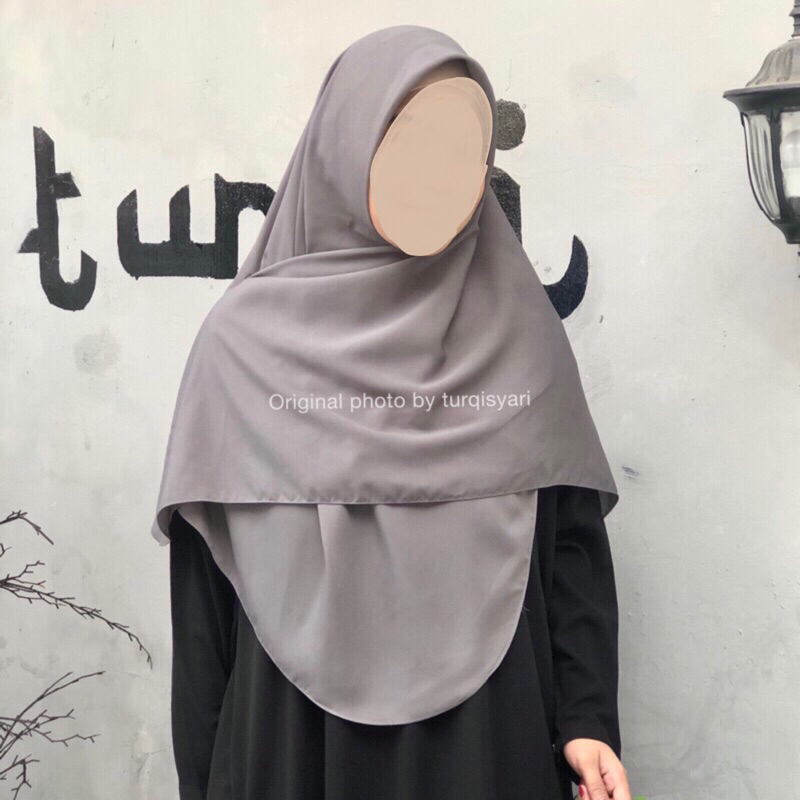(SMXL) Tso SEMI-INSTANT RECTANGULAR HIJAB เย็บ 15 ซม. จากคอถึงด้านล่าง วัสดุ wolfis ระดับพรีเมียม ผ้