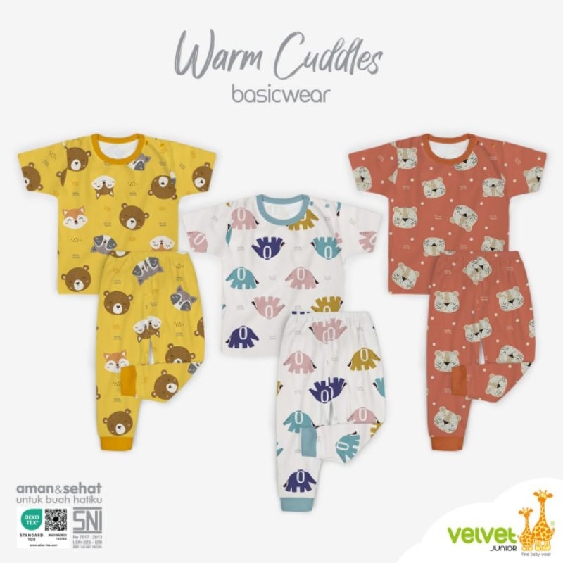 VELVET JUNIOR (3 ชิ้น) CPR BABY SET ENDEK CLOTHES LONG PANTS VELVET JUNIOR MOTIF warm cuddles SML,LB