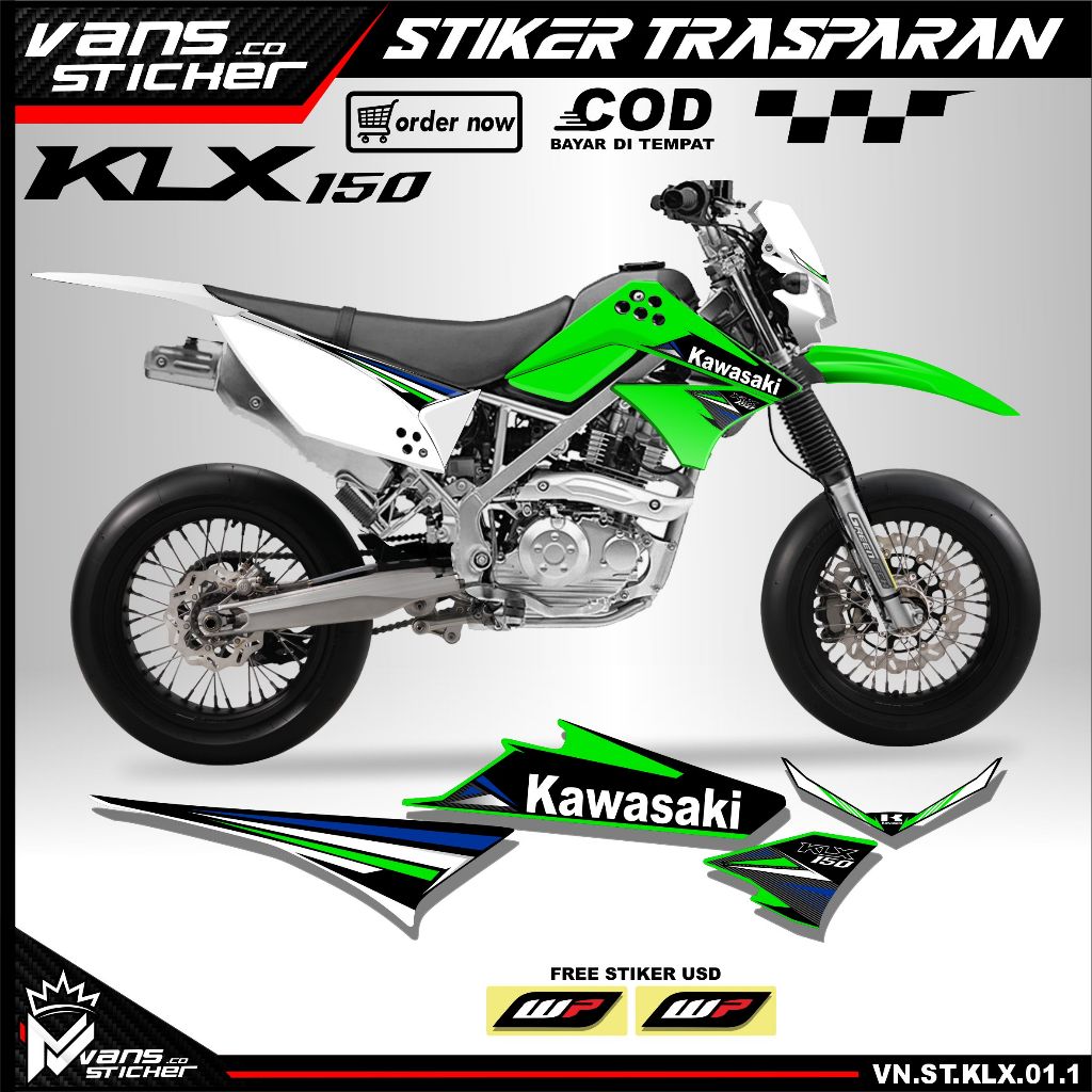 Klx 150s Striping Sticker - Kawasaki KLX 150s 2015 สติ ๊ กเกอร ์ รถจักรยานยนต ์ Variation KLX 150 Old MOTIF ORI