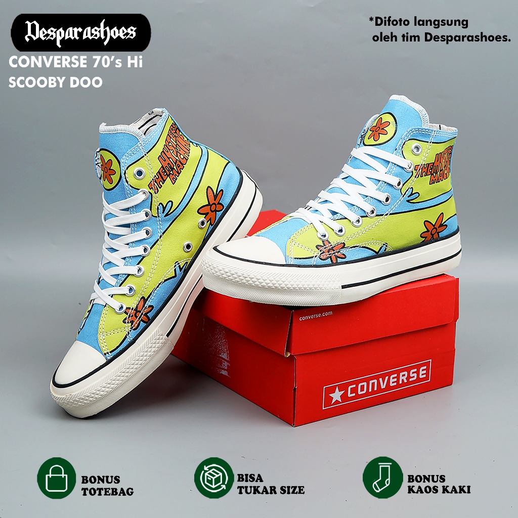 Converse SCOOBY DOO CHUCK SHOES 70s CARTOON MOTIF THE MYSTERY MACHINE POOL BLUE IMPORT PREMIUM