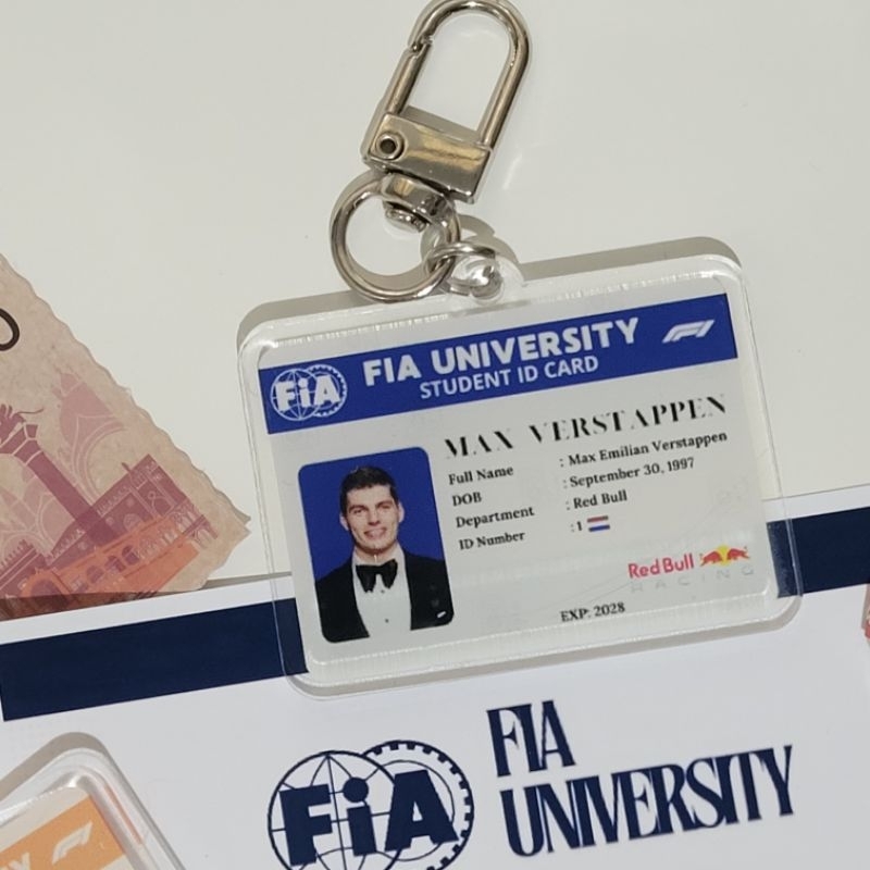 สูตร 1/F1 FIA UNIVERSITY พวงกุญแจบัตรประจําตัวนักเรียน