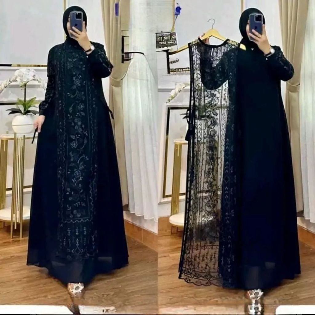 Gamis Party Set Inner+Outer Brocade Premium Brocade Dress Brocade ล่าสุดผู้หญิงด้านนอกผ้า