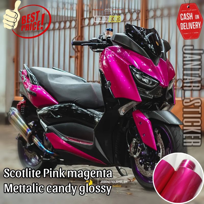 สติกเกอร์สีชมพู Candy Metallic Magenta Premium สําหรับมอเตอร์ไซค์