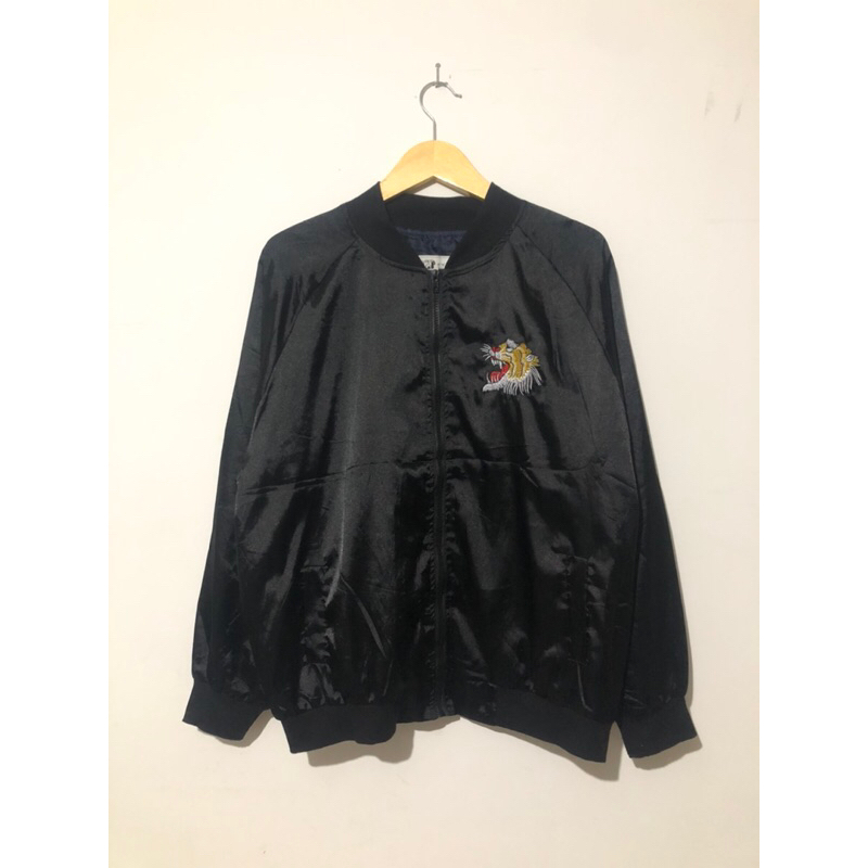 เสื้อแจ็คเก็ต Bomber/Sukajan ของแท้ ปักโลโก้