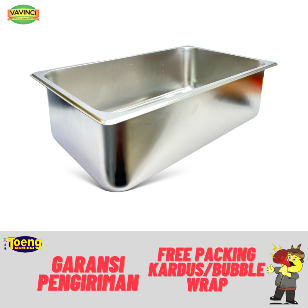 S/S AMERICAN ผัก PLACE 1/1 (53X32.5X15CM) GPA-1115 VVC / กระทะอาหารสแตนเลส / อาหาร DISH / GASTRONOM 