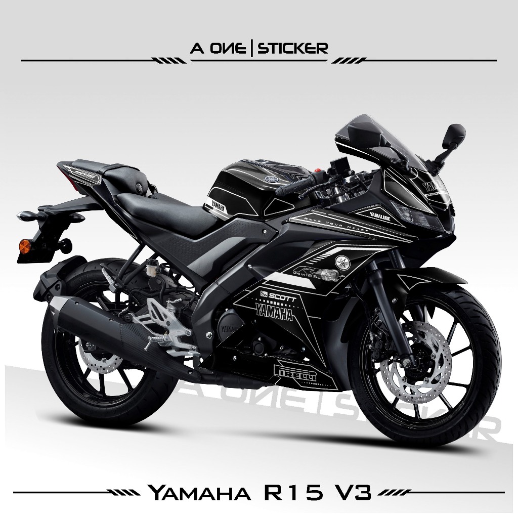 Striping YAMAHA R15 V3 SEMIFULL MOTIF 11 / YAMAHA R15 / V3 / R15 / YAMAHA / DECAL / STRIPING / สติ๊ก