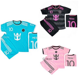ชุดฟุตบอลเด็กล่าสุดของ Inter miami club Messi ชุดเสื้อฟุตบอล…