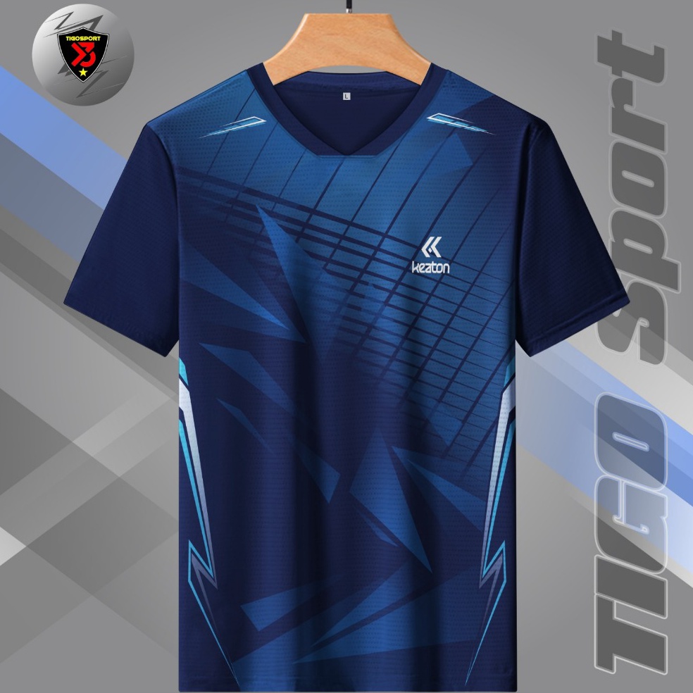 CODE O76J REMBO NAVY LARGE ใหม่ล่าสุดเสื้อผ้าแบดมินตันสําหรับผู้ชายและผู้หญิง REMBO TOP PREMIUM QUAL