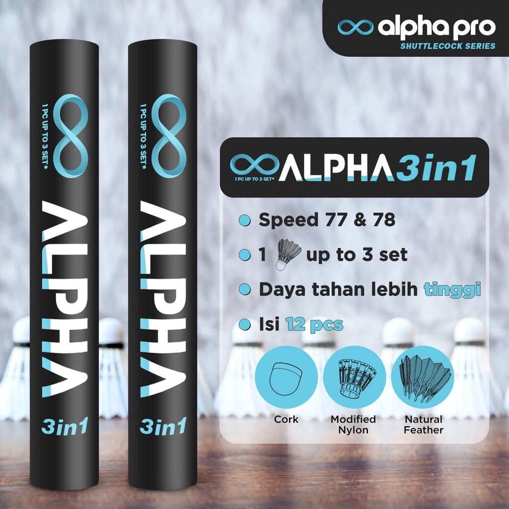 CODE O1C ลูกขนไก่ Alpha Black 3in1