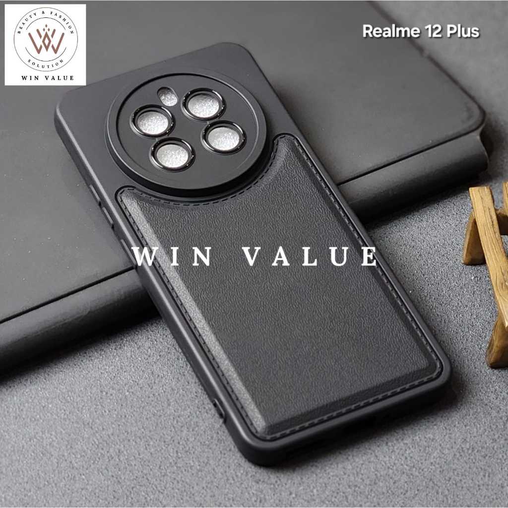 Realme 12 Pro Plus Realme 12 Plus Case Leather Pro camera Black Case Realme 12 Pro Plus Realme 12 Pl