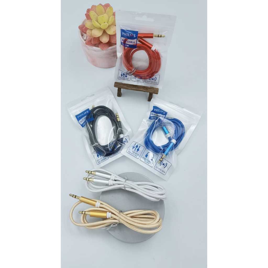 HP Philips Audio AUX Jack 3.5mm 1in1 Cable สายลําโพงโทรศัพท์รถยนต์