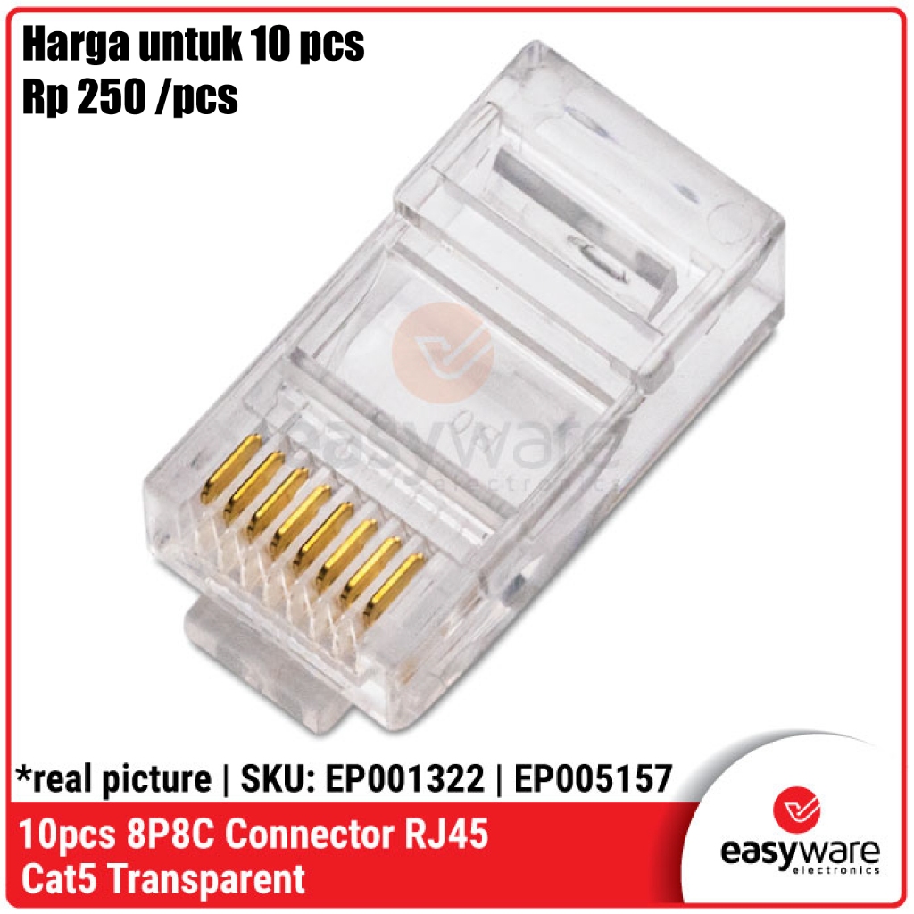 10 ชิ้น RJ45 Cat5 Cat5e Ethernet Connector RJ 45 RJ45 8P8C