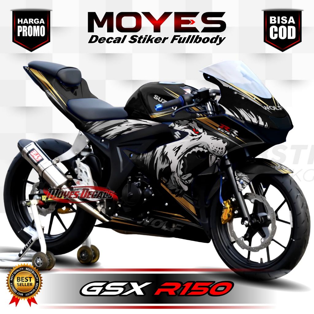 - Suzuki GSX 150 R Fullbody Decal สติกเกอร์หมาป่า GSX R 150 Fullbody รถจักรยานยนต์ Variation สติกเกอ